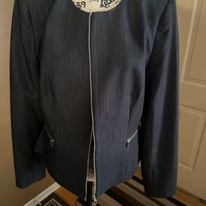 Calvin Klein Grey Zip Suit Jacket Sz 14